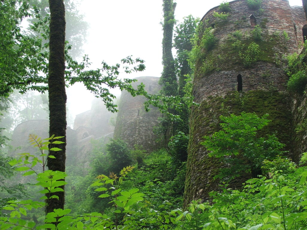 Roodkhan Castle, is a brick and stone medieval fortress in north Iran photo by Amir Abdi, 2005